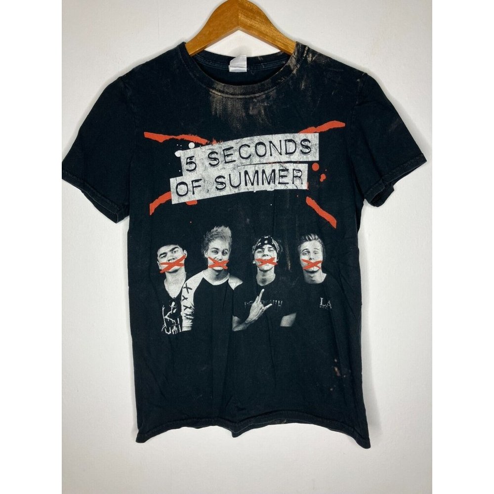 5 Seconds Of Summer 2015 Tour T-Shirt Womens Size Small Distressed